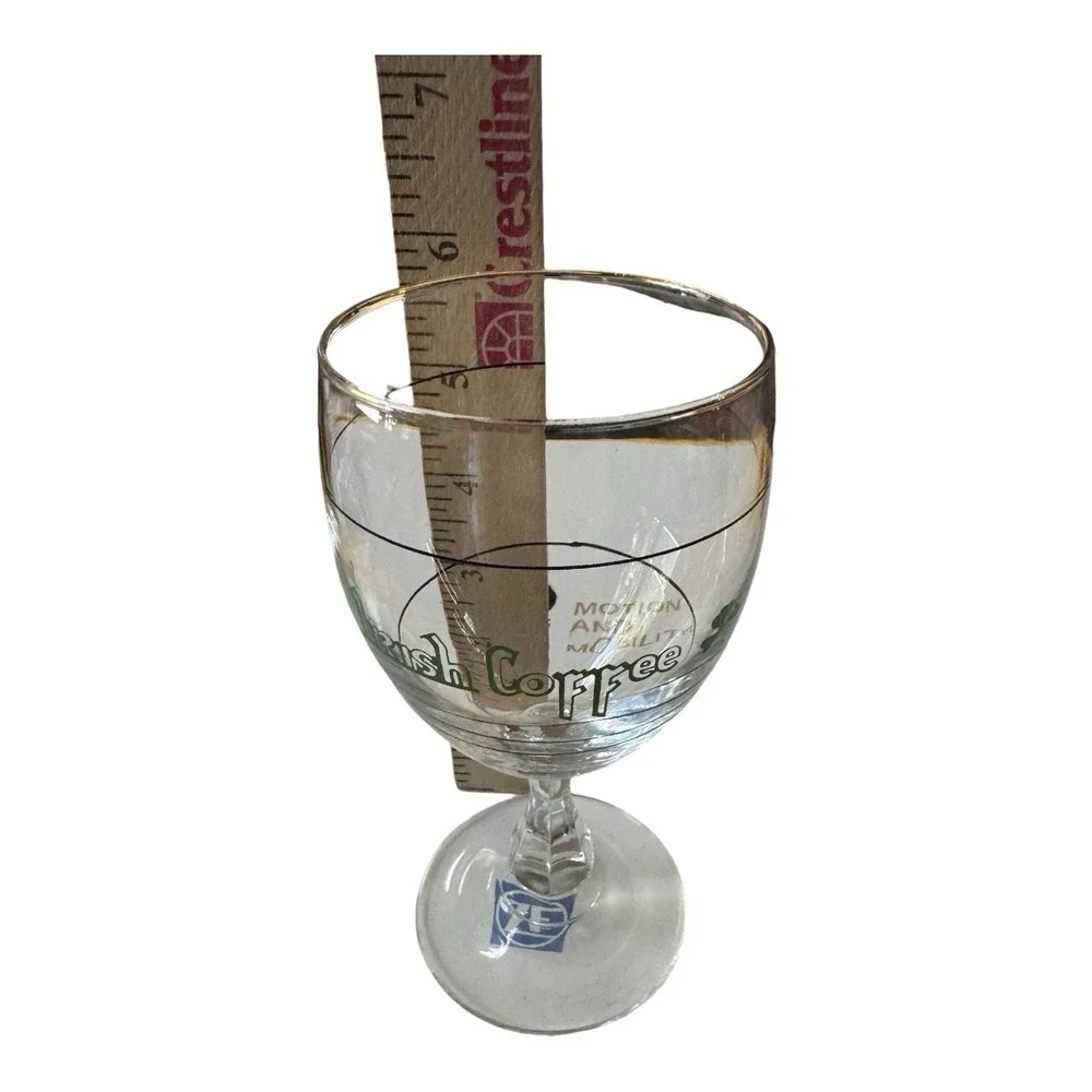 Lot 2 Vintage French‎ Irish Coffee Stem Glasses Shamrock Barware Made France